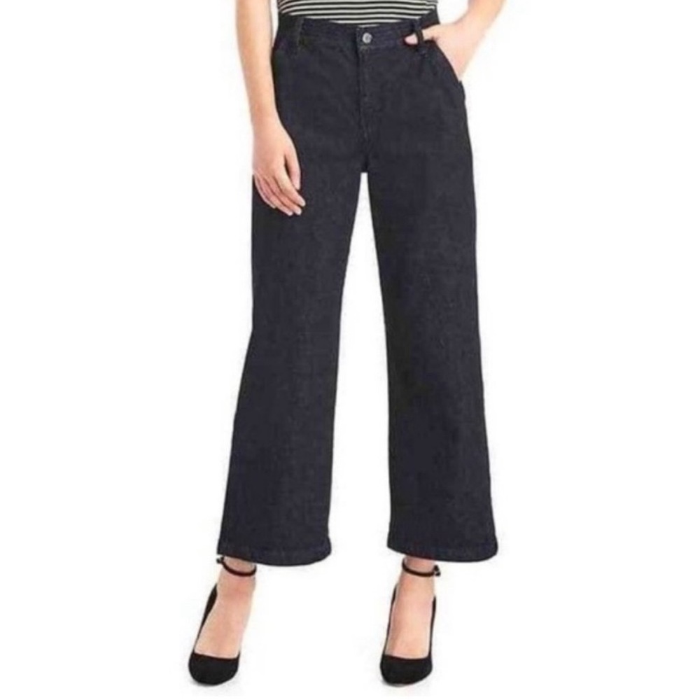 Gap Super High Rise Wide Leg Trousers Cropped Denim - size 30 NWT